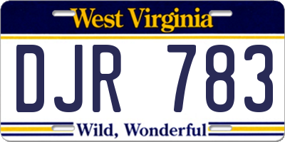WV license plate DJR783