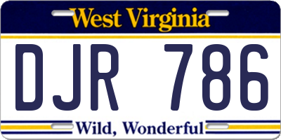 WV license plate DJR786