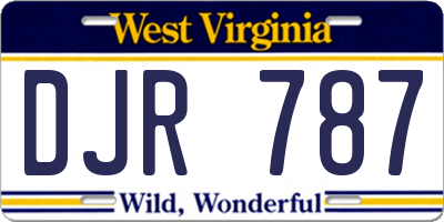 WV license plate DJR787