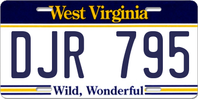 WV license plate DJR795
