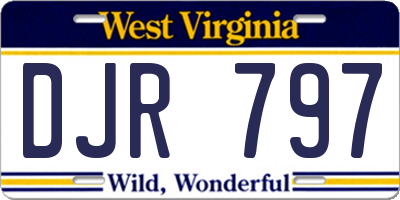 WV license plate DJR797