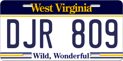 WV license plate DJR809