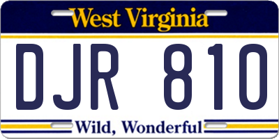 WV license plate DJR810