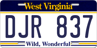 WV license plate DJR837