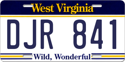 WV license plate DJR841