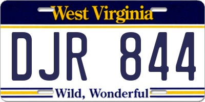 WV license plate DJR844