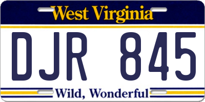 WV license plate DJR845