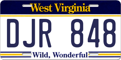 WV license plate DJR848
