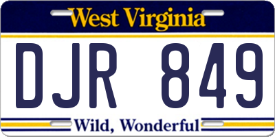 WV license plate DJR849