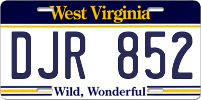 WV license plate DJR852