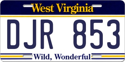 WV license plate DJR853