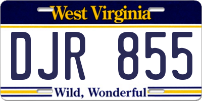 WV license plate DJR855