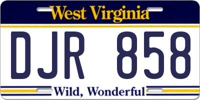 WV license plate DJR858