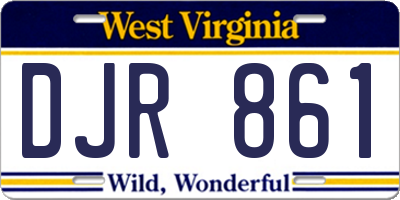 WV license plate DJR861