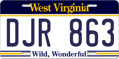 WV license plate DJR863