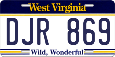 WV license plate DJR869