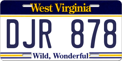 WV license plate DJR878
