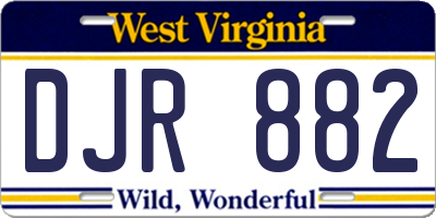 WV license plate DJR882