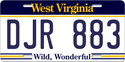 WV license plate DJR883