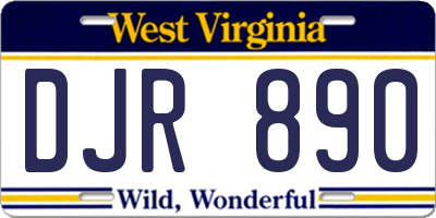 WV license plate DJR890