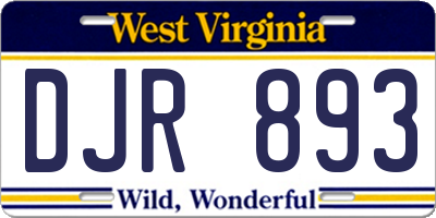 WV license plate DJR893