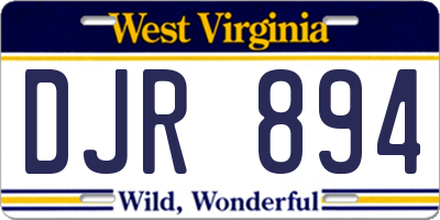WV license plate DJR894