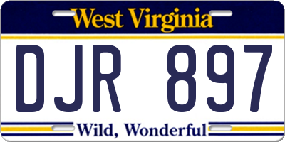 WV license plate DJR897