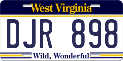 WV license plate DJR898
