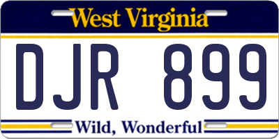 WV license plate DJR899