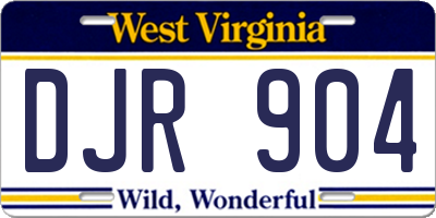 WV license plate DJR904