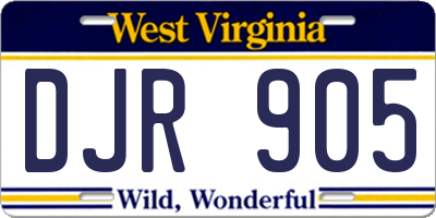 WV license plate DJR905
