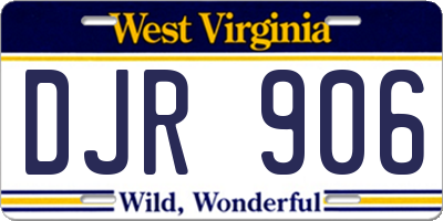 WV license plate DJR906