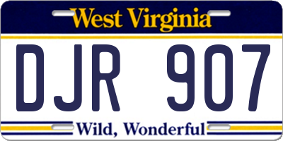 WV license plate DJR907