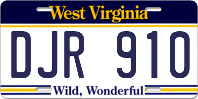WV license plate DJR910