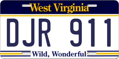 WV license plate DJR911