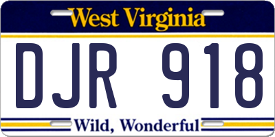 WV license plate DJR918