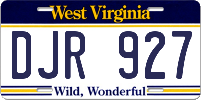 WV license plate DJR927