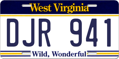 WV license plate DJR941
