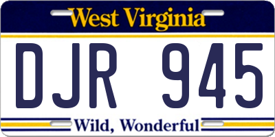 WV license plate DJR945