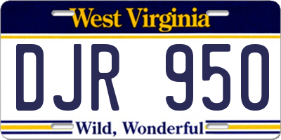 WV license plate DJR950