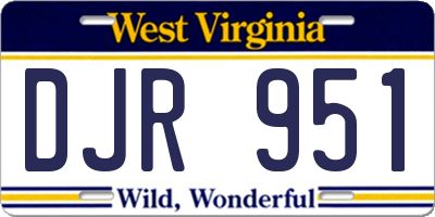 WV license plate DJR951
