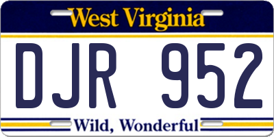 WV license plate DJR952