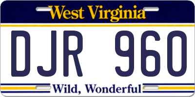 WV license plate DJR960