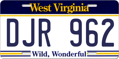 WV license plate DJR962