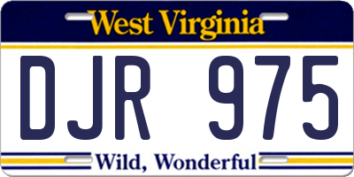 WV license plate DJR975