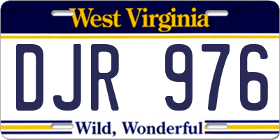 WV license plate DJR976