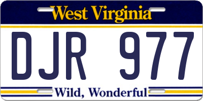 WV license plate DJR977