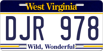 WV license plate DJR978
