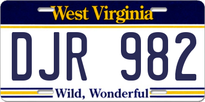 WV license plate DJR982