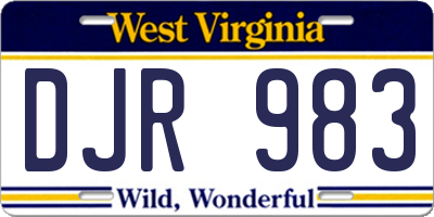 WV license plate DJR983